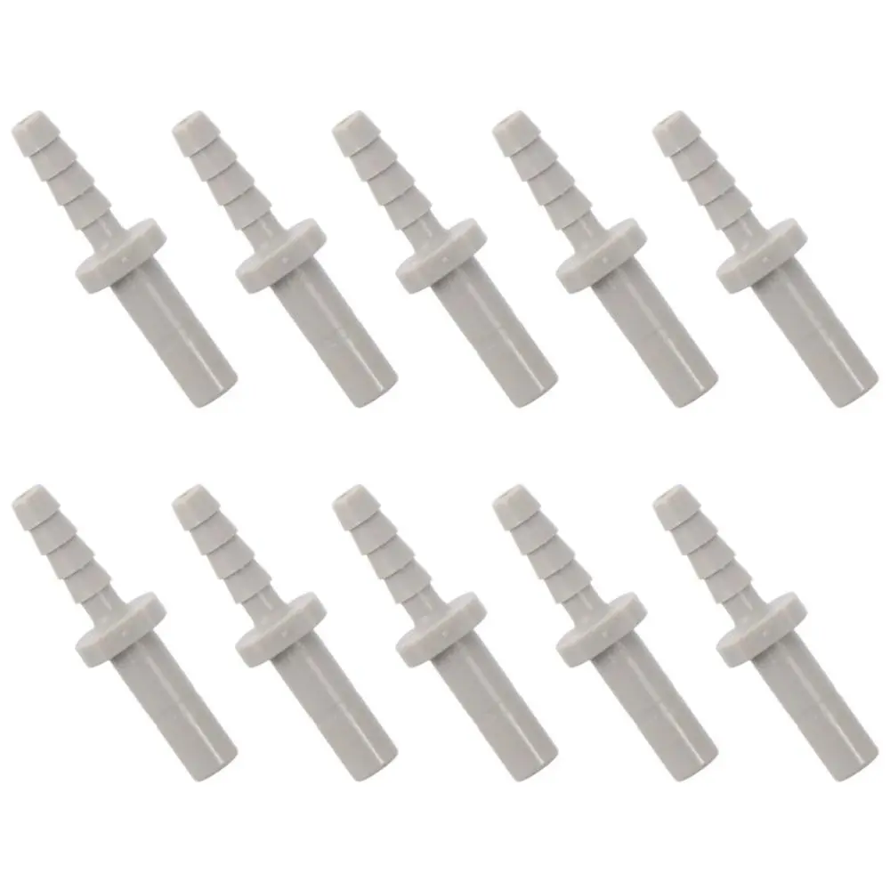 10pcs Plastic Barbed Tube Fitting Grey Straight Straight Pipe Joint 1/4