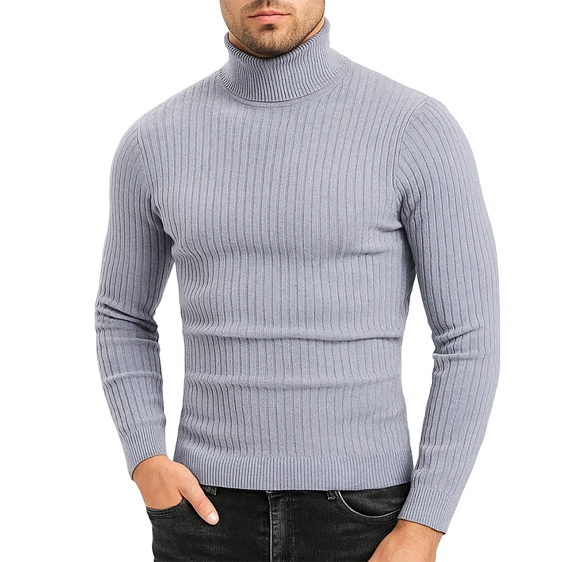 Autumn Sweaters Turtleneck Cable Knitted Pullover