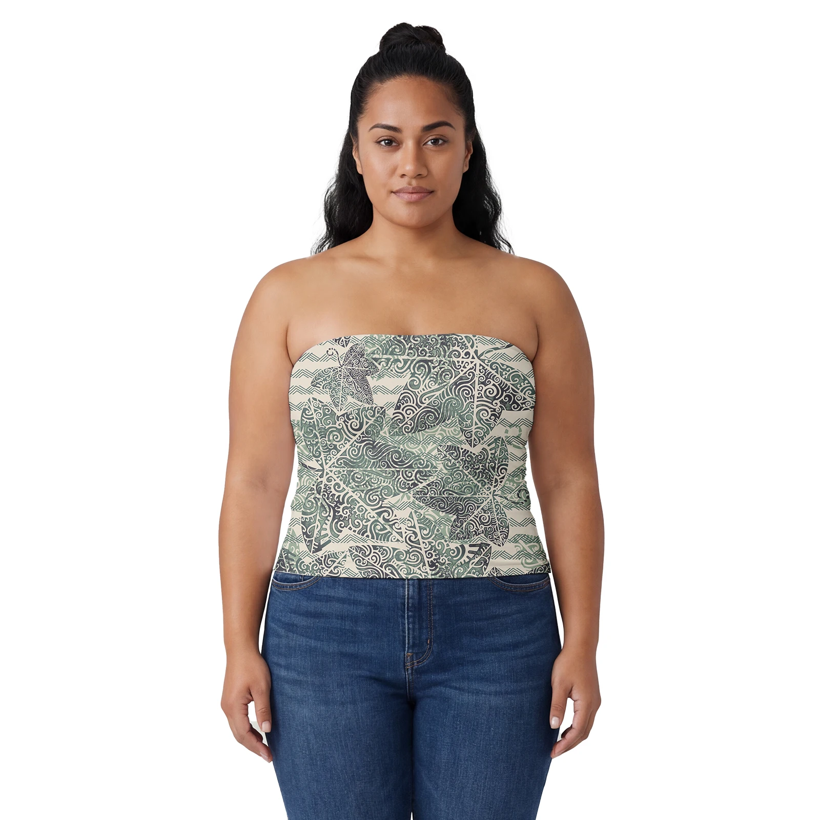 Tribal Design Samoan Clothes Custom Pattern Fashion Hawaiian Island Women Wear Tee Tops Polynesian Beach Ladies Wrap Chest Tops