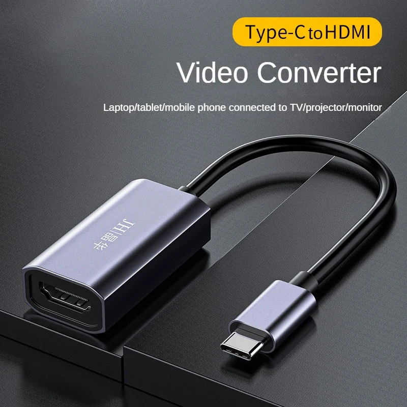 4K@30Hz Type-C to HDMI Adapter USB-C to HDMI Converter for Laptop Phone Tablet to TV Monitor Projector