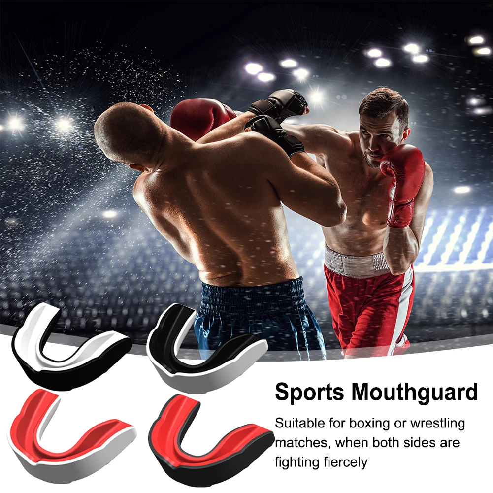 4pcs Fighting Training Mouth Guard Boxing Gum Shield Tooth Brace Adult Sports Mouthguard Muay Thai Boxing Teeth Protection Set