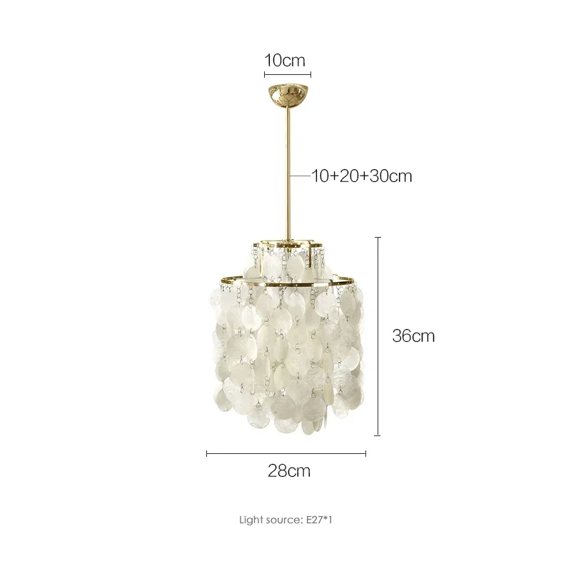 Franse romantische schelp hanger Italiaanse ontwerper melkolie stijl slaapkamer hanglamp luxe windgong restaurant hanglamp