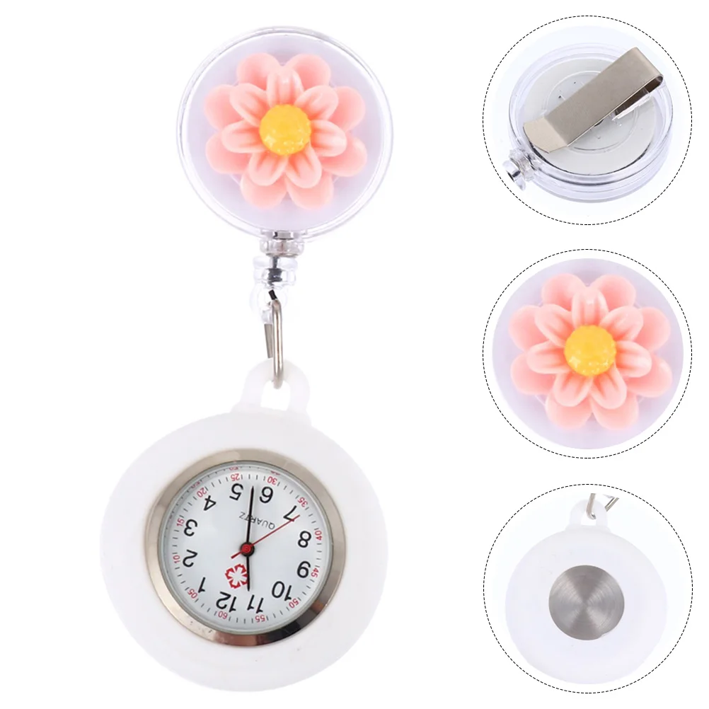 

Silicone Nurse Watch Waterproof Pocket Watches for Doctors Nurses Medical Occasions Badge Retractable Gifts