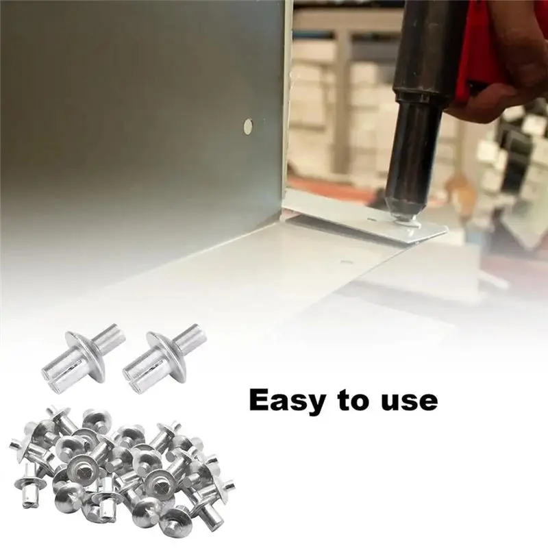 FLYY-Aluminium-Kernnieten mit rundem Kopf, 200 Stück, Aluminium-Expansionsnieten vom Typ Knock, Blindnieten mit halbrundem Kopf und Hammerantrieb – Detail 4