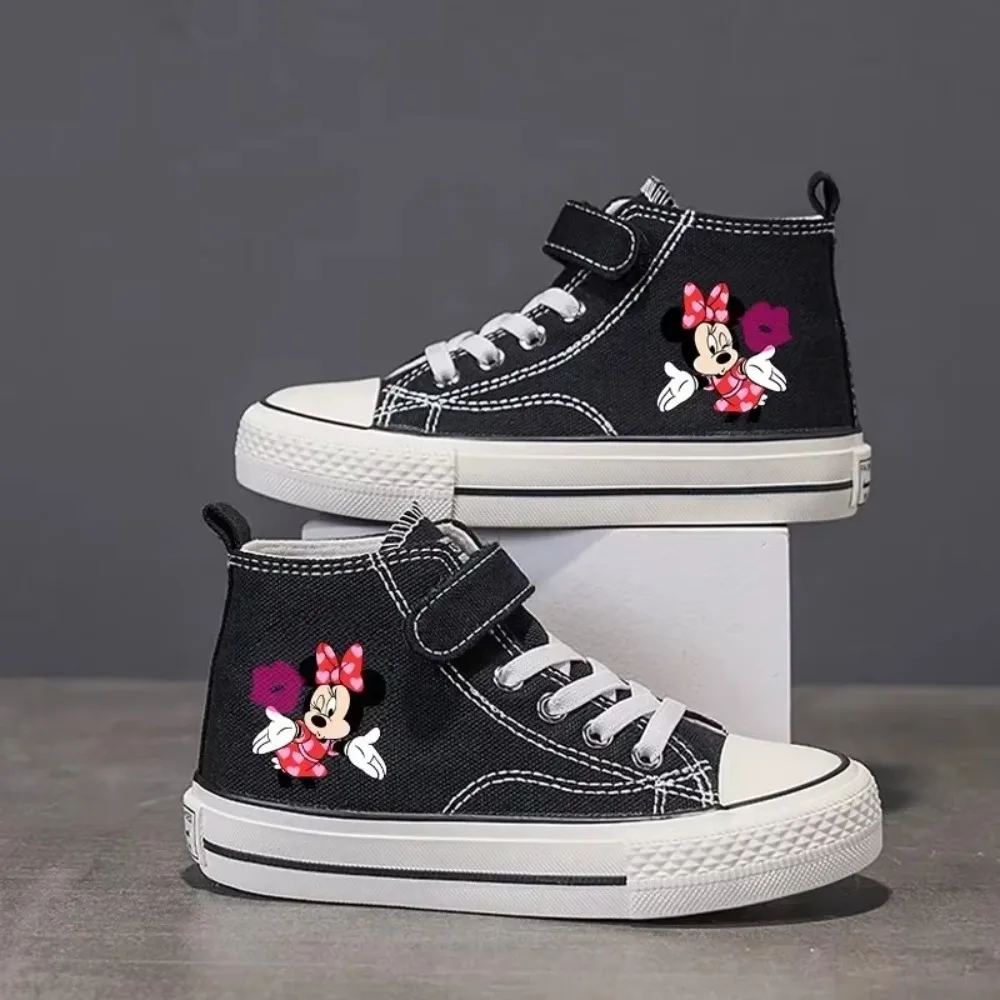

Love Girl Boys Kids Shoes Mickey Mouse Clubhouse disney High-top Low Canvas shoes Casual Cartoon comfort Children Print Shoes 26