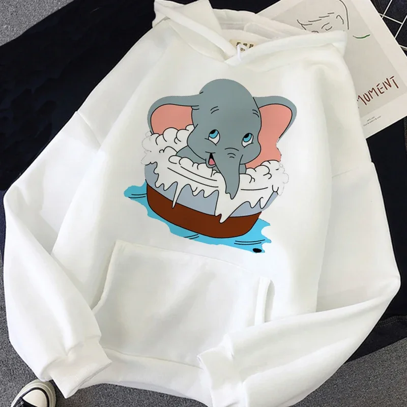 Fashion Kawaii Hoodies Disney Cartoon Dumbo Graphic Women Hoodie Autumn Winter Streetwear Casual Oversize Sweatshirt Unisex Tops