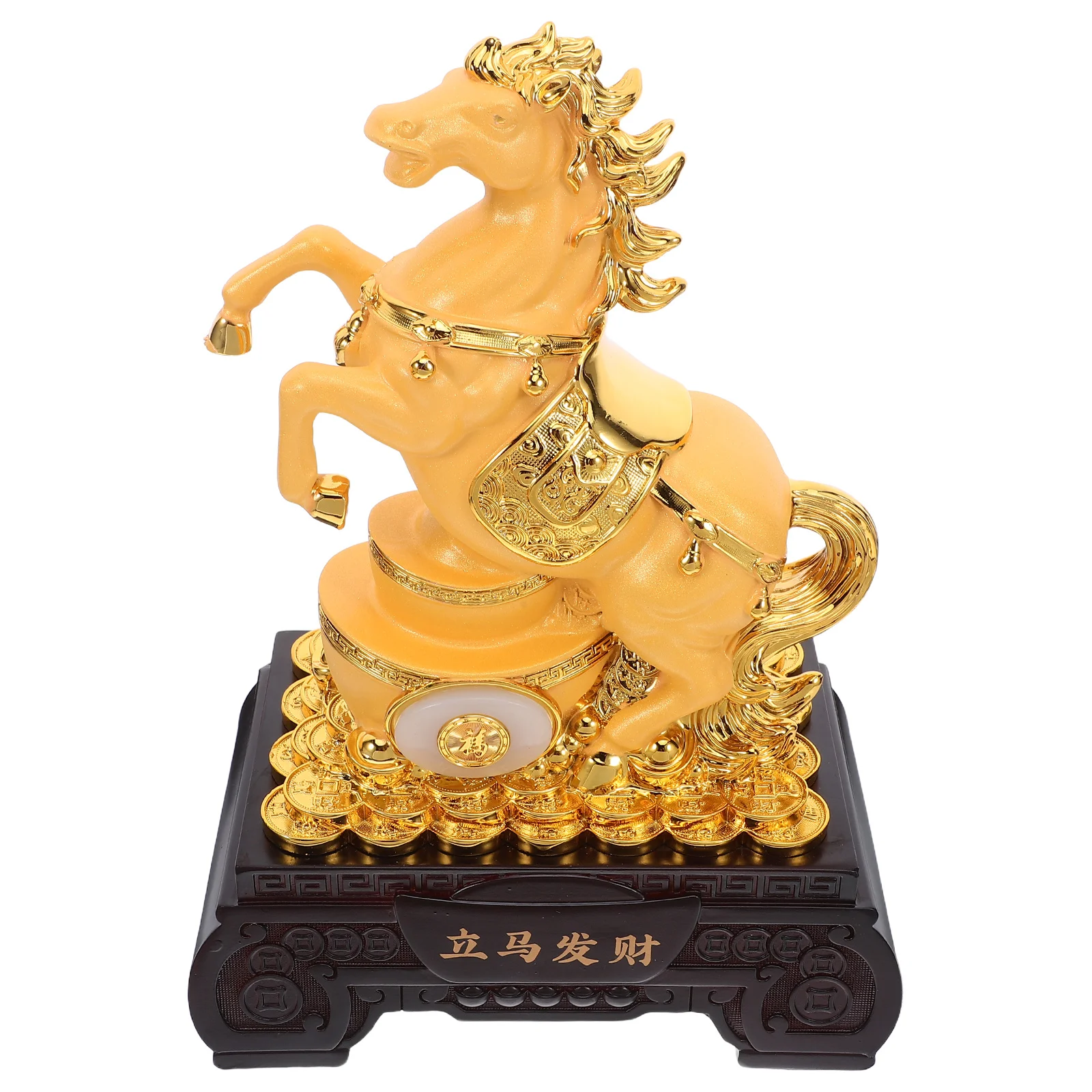 

Golden Horse Statue Feng Shui Wealth Lucky Animal Decoration for Desk Shelf Car Dashboard 2026 Zodiac Ornament