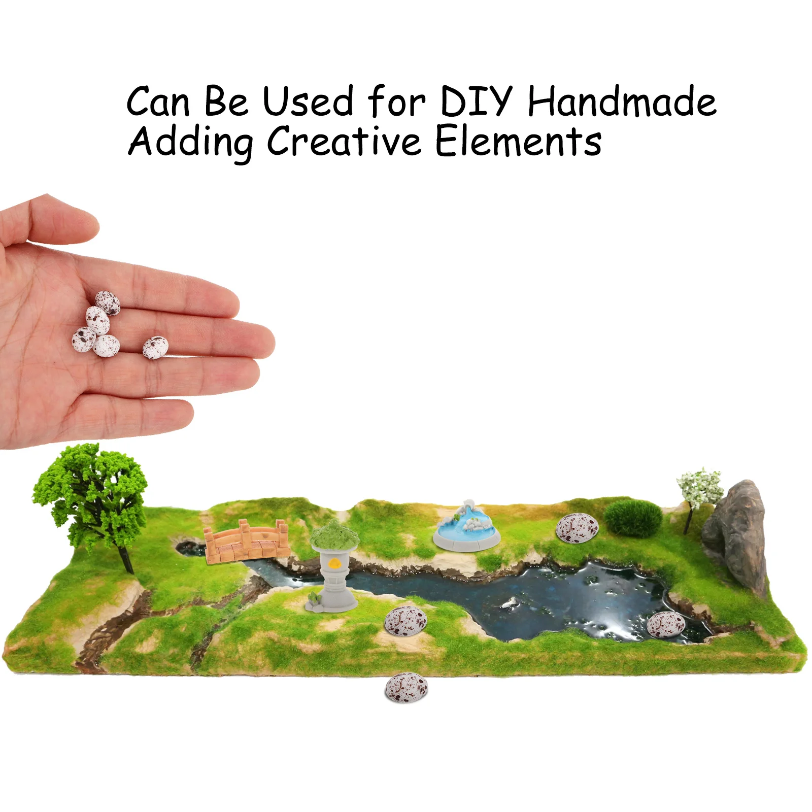 

20pcs Simulation Quail Eggs Miniature Plastic Figurines For Diy Home Garden Decor Party Supplies Micro Landscape Ornaments