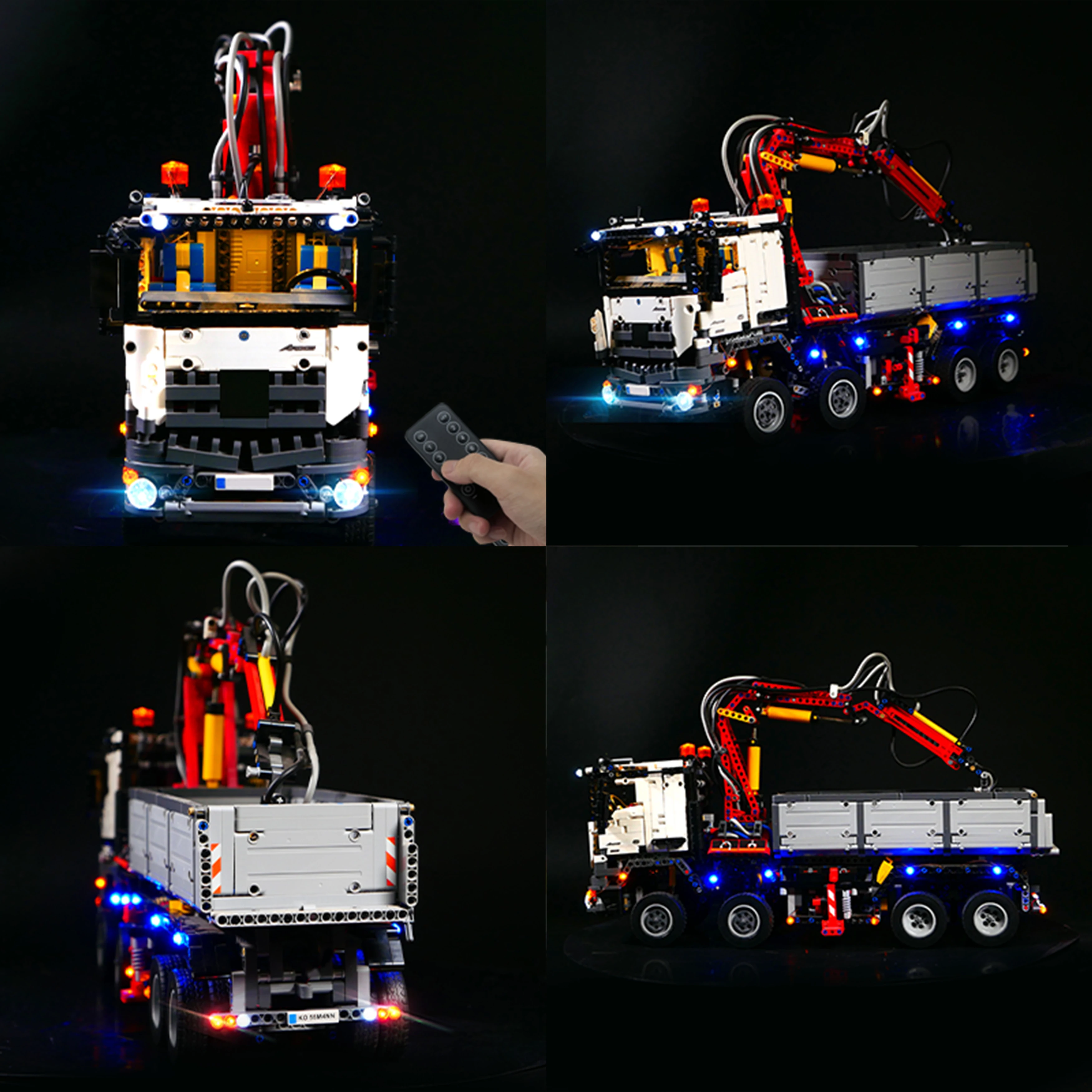 Bloco de construção conjunto de iluminação led para modelo de caminhão de construção técnica 42043, acessórios de luz decorativa criativa para exibição
