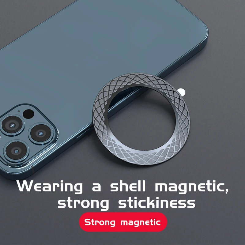 Magnetic Plate Ring For Magsafe Wireless Charger Iron Sheet Sticker Magnet Car Phone Holder For Apple iPhone 14 13 12 Xiaomi