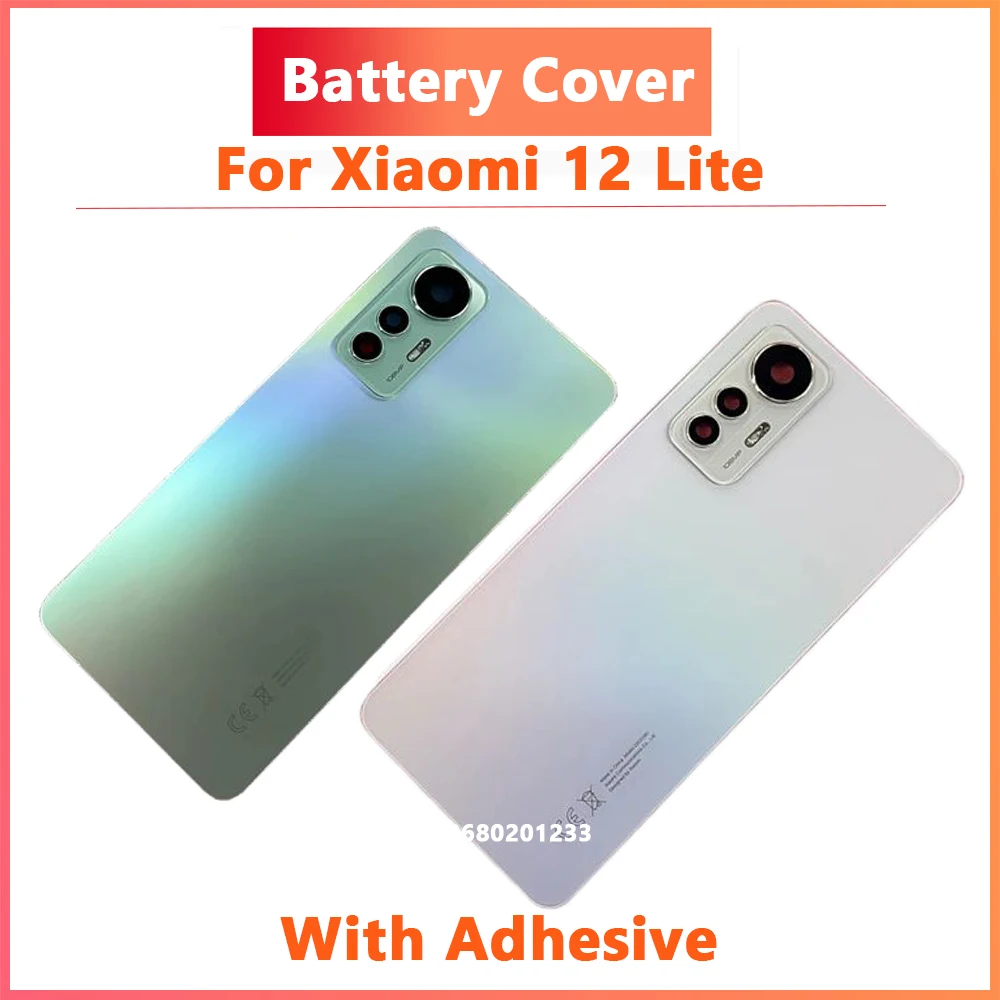 

Back Battery Cover For Xiaomi Mi 12 Lite Door Rear Housing Cover Replacement for mi 12lite 12Lite Phone Case + Adhesive Sticker