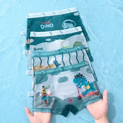 Summer Kid Thin Mesh Breathable Panties 4PCS Boy Antibacterial Soft Knickers Cute Cartoon Print Underwear 3+y Young Child Briefs