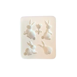 Cake Mold Small Rabbit Flower Silicone Mold Easter Sugarcraft Chocolate Fondant Tool Clay Sugarcraft Mould