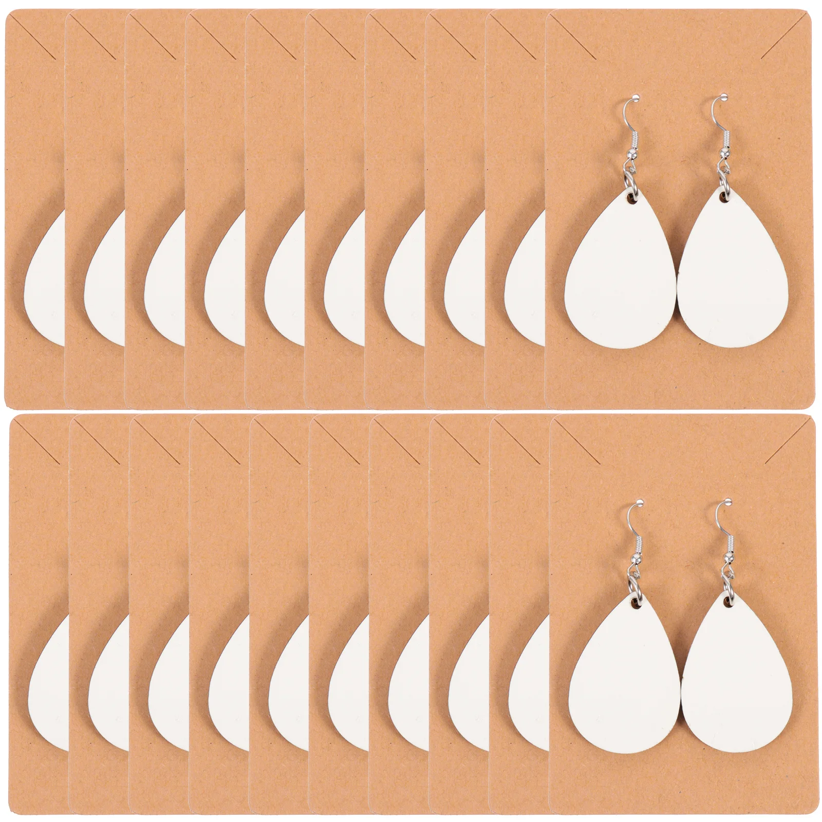 1Set Ear Ring Set Handmade Sublimation Blanks DIY Earring Pendants Unfinished Wooden Studs for Craft Jewelry Making Supplies