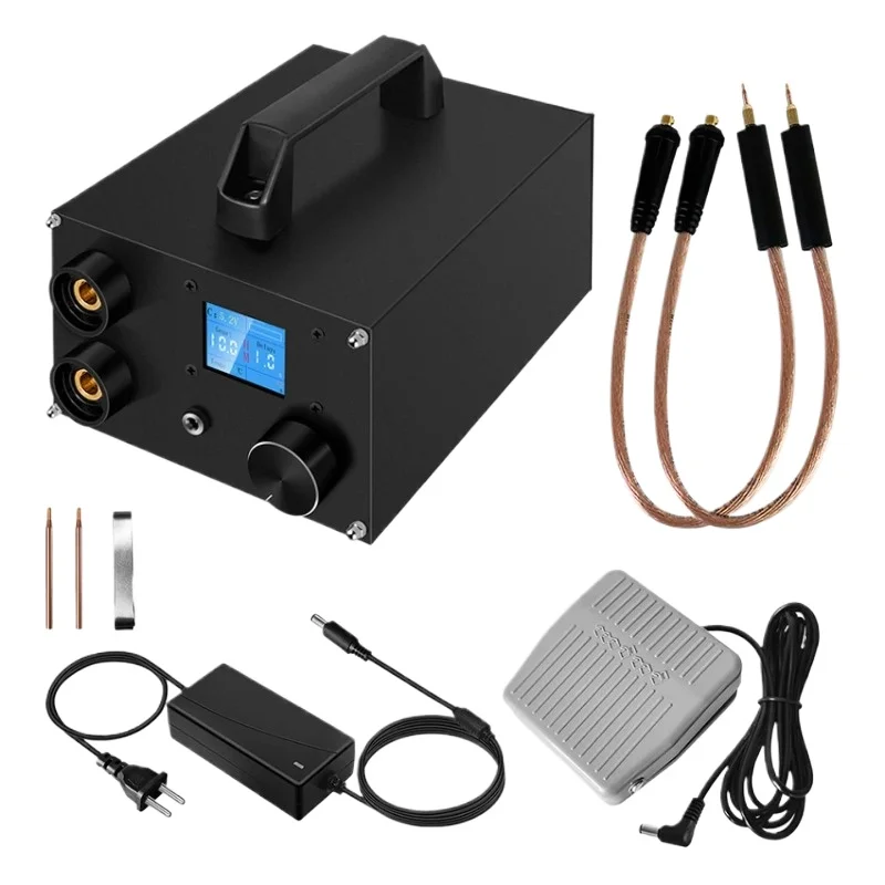 

250 Gears Spots Welding Machine Double Capacitors Energy Storage Dual-pulse Welding 0.3mm Nickel Sheet 18650 Battery Spot Welder