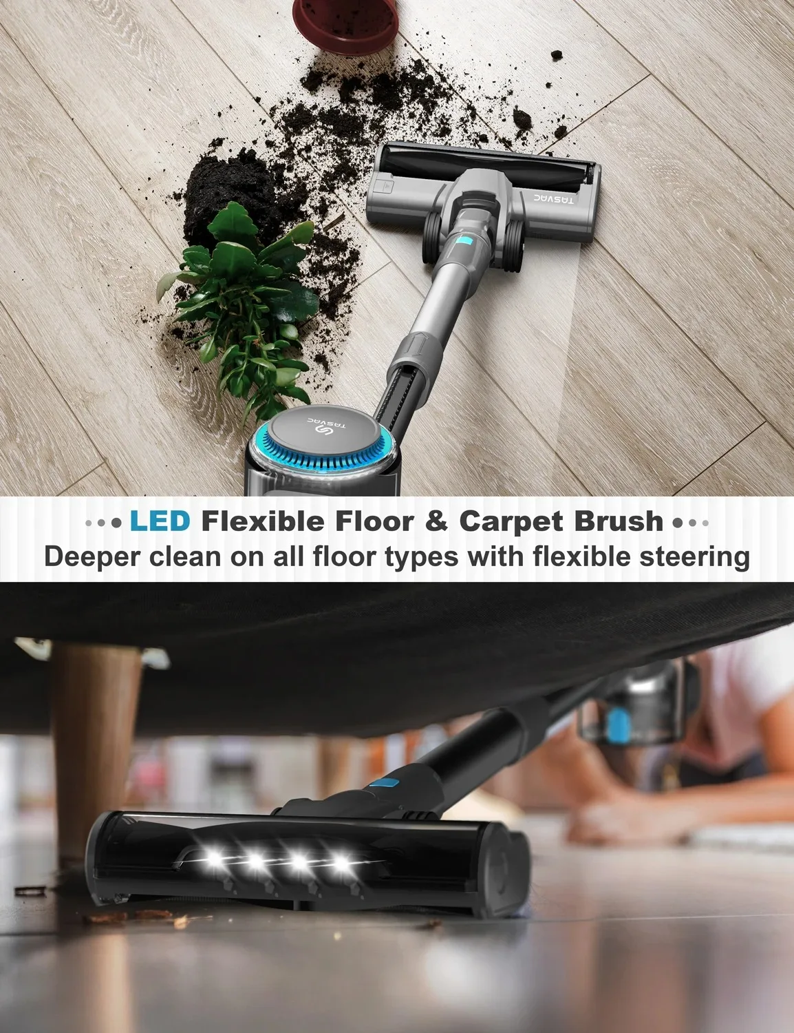 TASVAC I7 26 кПа Проводной пылесос 600 Вт Мощный всасывающий двигатель 4 в 1 Ручной пылесос для домашних животных Чистка ковров из шерсти домашних животных