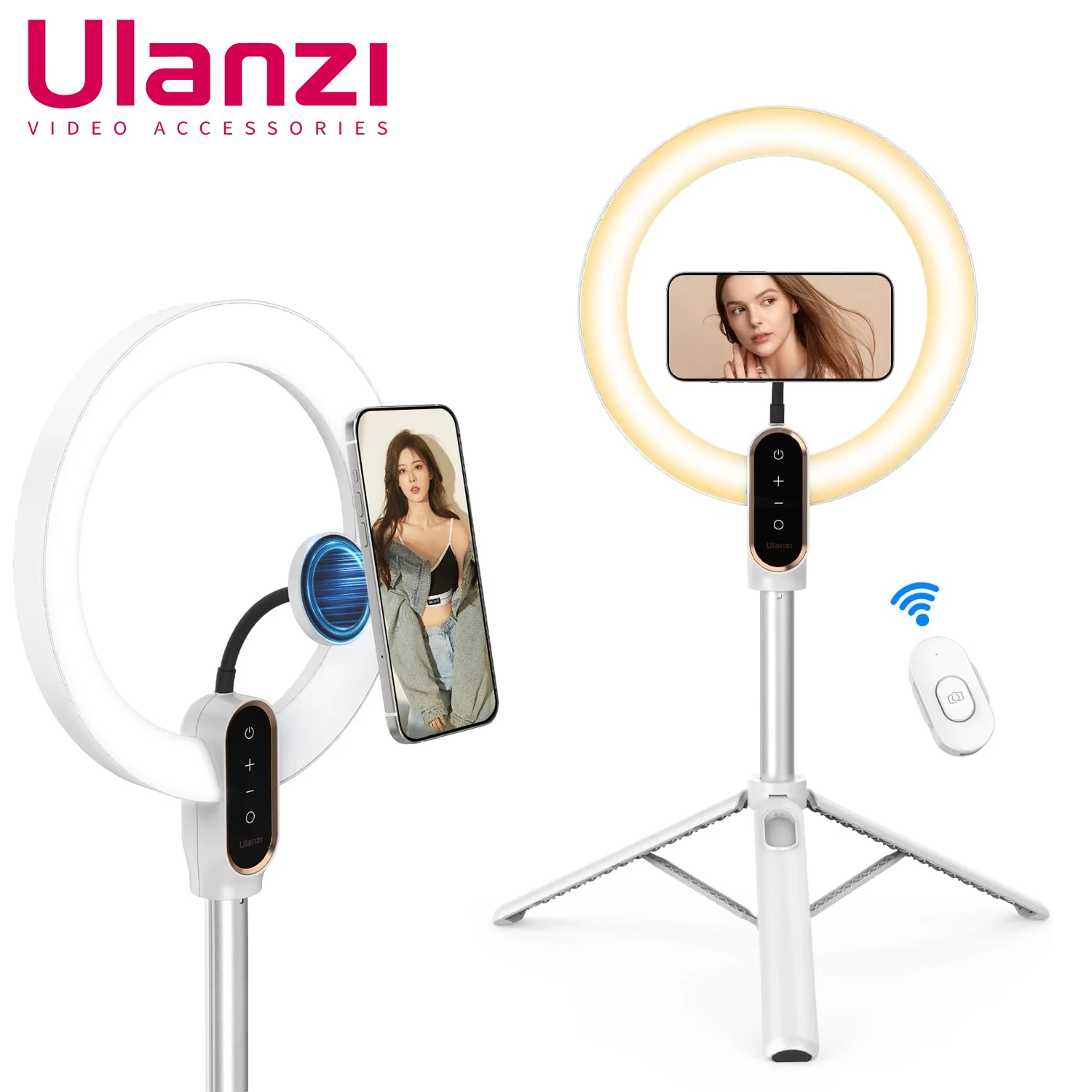 

Ulanzi LT030 USB Charge Led Selfie Ring Light Mobile Phone Live Streaming LED Selfie Lamp Ring Tripod for iPhone for Samsung