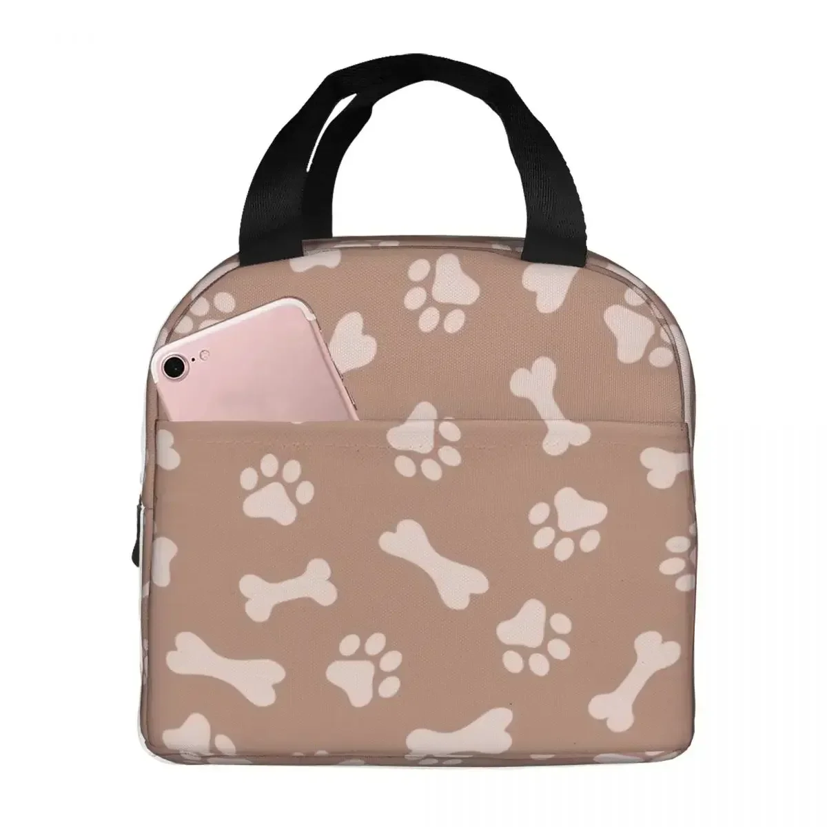 

Cute Animal Paw Pattern Lunch Bag Portable Insulated Canvas Cooler Bags Thermal Cold Food Picnic Travel Lunch Box for Women Girl