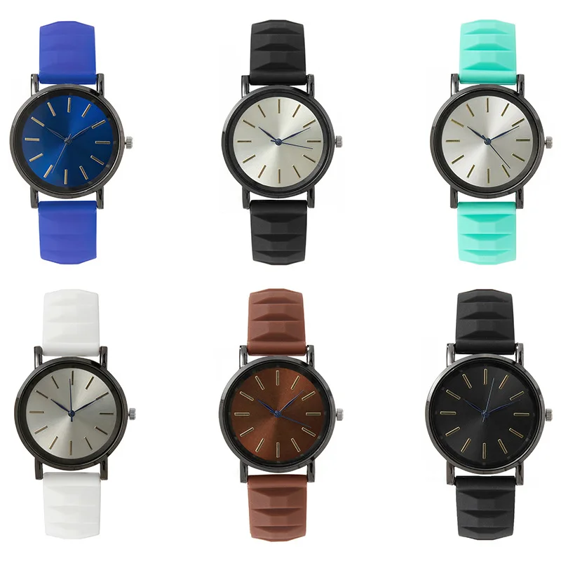 Montre à quartz simple pour femme, montre-bracelet rayée en silicone, horloges de marque bleues, nouvelle mode pour femme, 2024