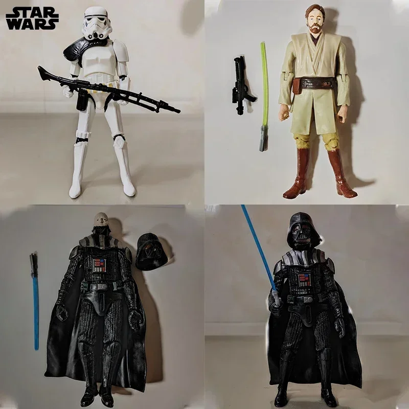 Stars Wars Movies Character Movable Model Jedi Stormtrooper Darth Vader Obi-Wan Kenobi Yoda Desktop Ornament Toys Birthday Gifts