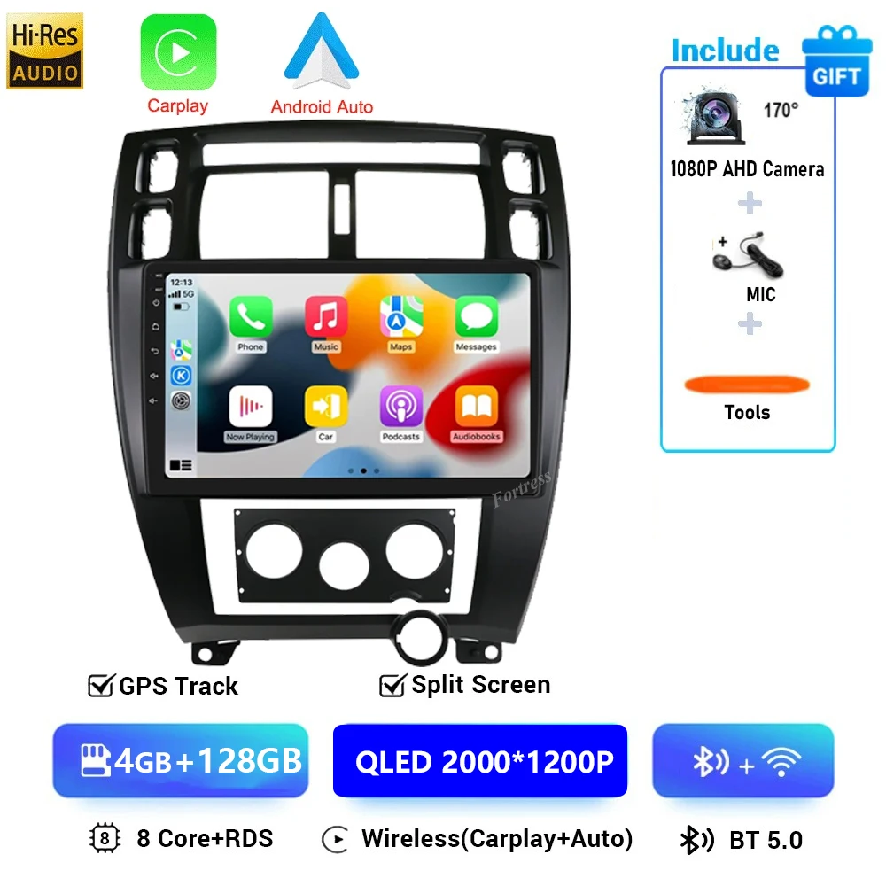 Android 16 Autoradio voor Hyundai Tucson 2004-2013 Multimedia Video Player Navigatie 2 Din DVD Head Unit Stereo Carplay luidsprekers