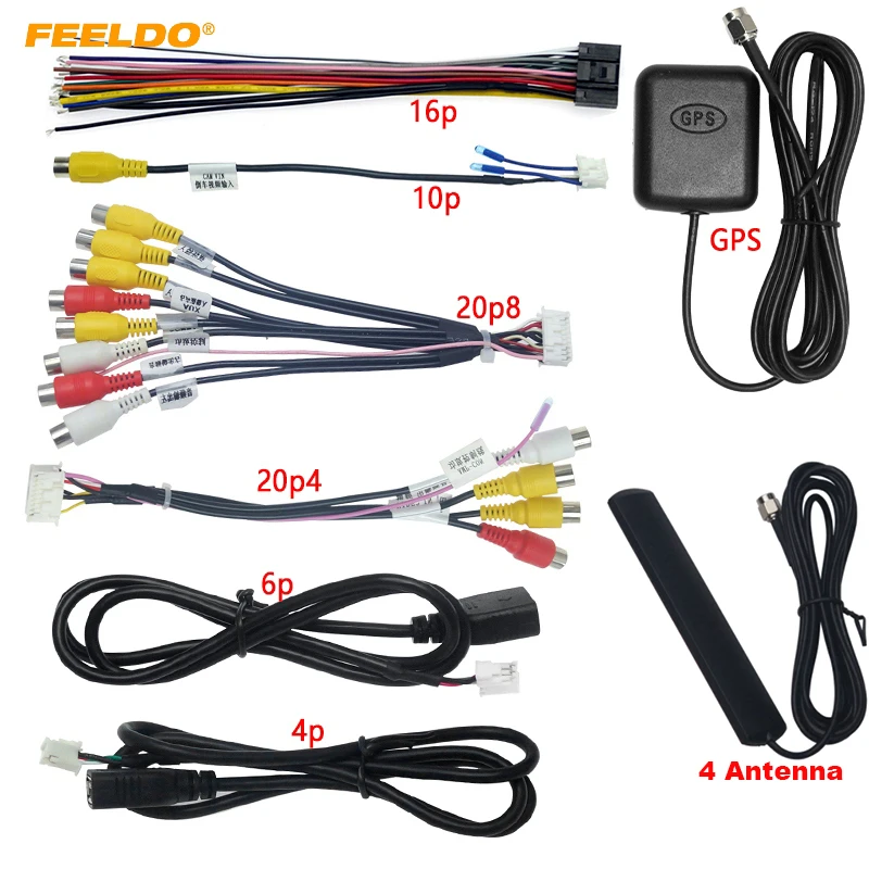 FEELDO Car Head Unit Stereo Wire Harness Kits Compatible For XY AUTO Android Solution Interface #AM4919