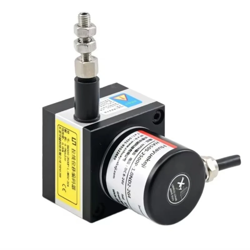 Pull Wire Displacement Sensor NPN Output Incremental Encoder Position Sensor Resistor 24VDC Linear Displacement Sensor