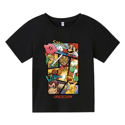 Super Mario Bros. Meninos Pokmon manga curta camiseta, moda infantil, Mario Bros, rua verão top