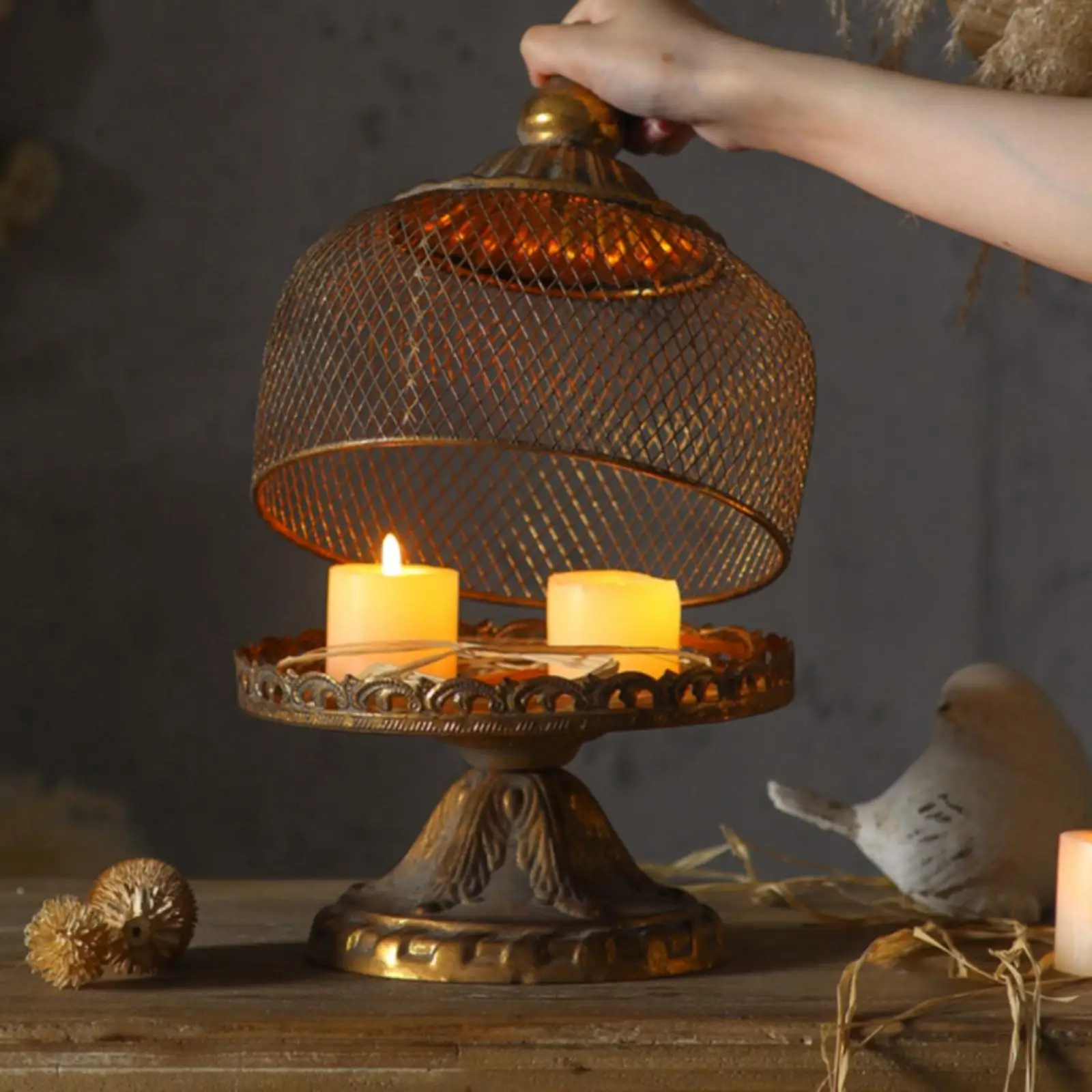 Decorative Pedestal Candle Holder European Aesthetic & Design Vintage Candle
