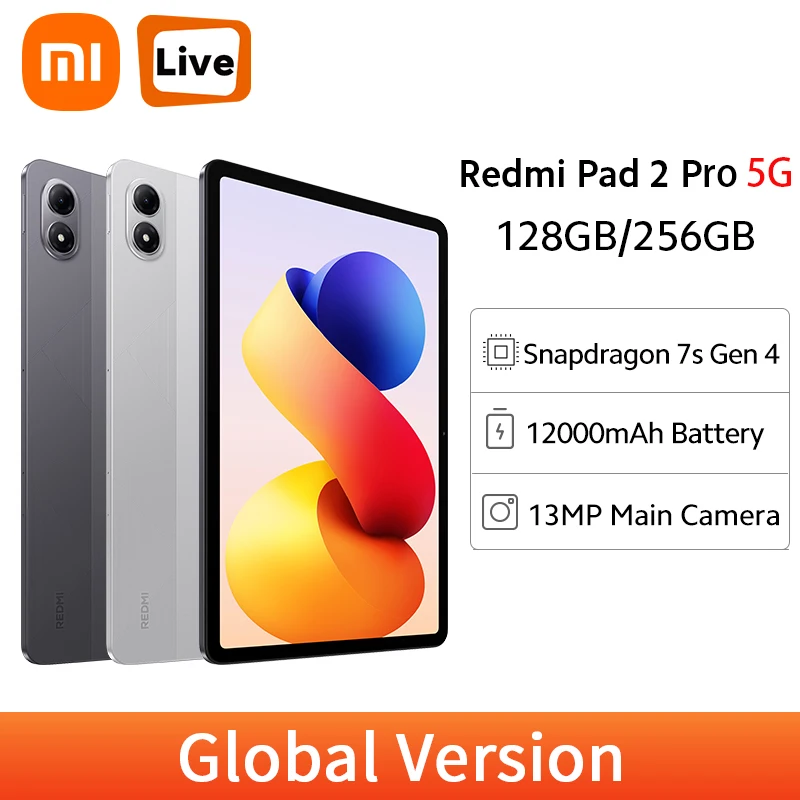 Глобальная версия Xiaomi Redmi Pad 2 Pro 5G Snapdragon 7s Gen 4 Mi Tablet 12,1 Глобальная версия Xiaomi Redmi Pad 2 Pro 5G Snapdragon 7s Gen 4 Mi Tablet 12,1