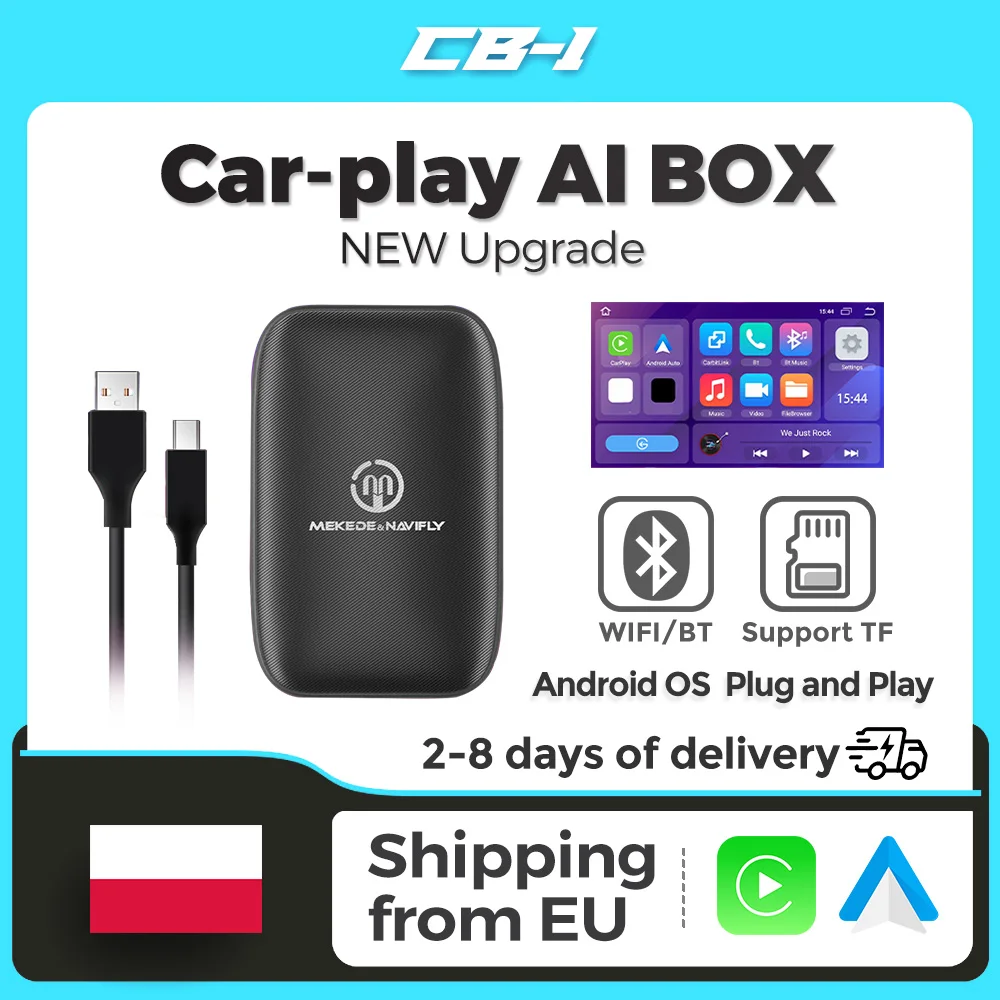 MEKEDE Wireless Carplay Box Android Auto Plug-and-Play unterstützt Lenkradsteuerung, WIFI, BT, GPS für VW, Opel, Seat, Renault, Dacia.