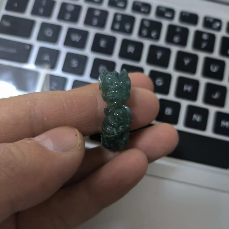 

Natural Jade Blue Water Three-dimensional Carved Dragon King Ring Fashion Elegant Personality Jewelry Rings MenWomen Couple Gift