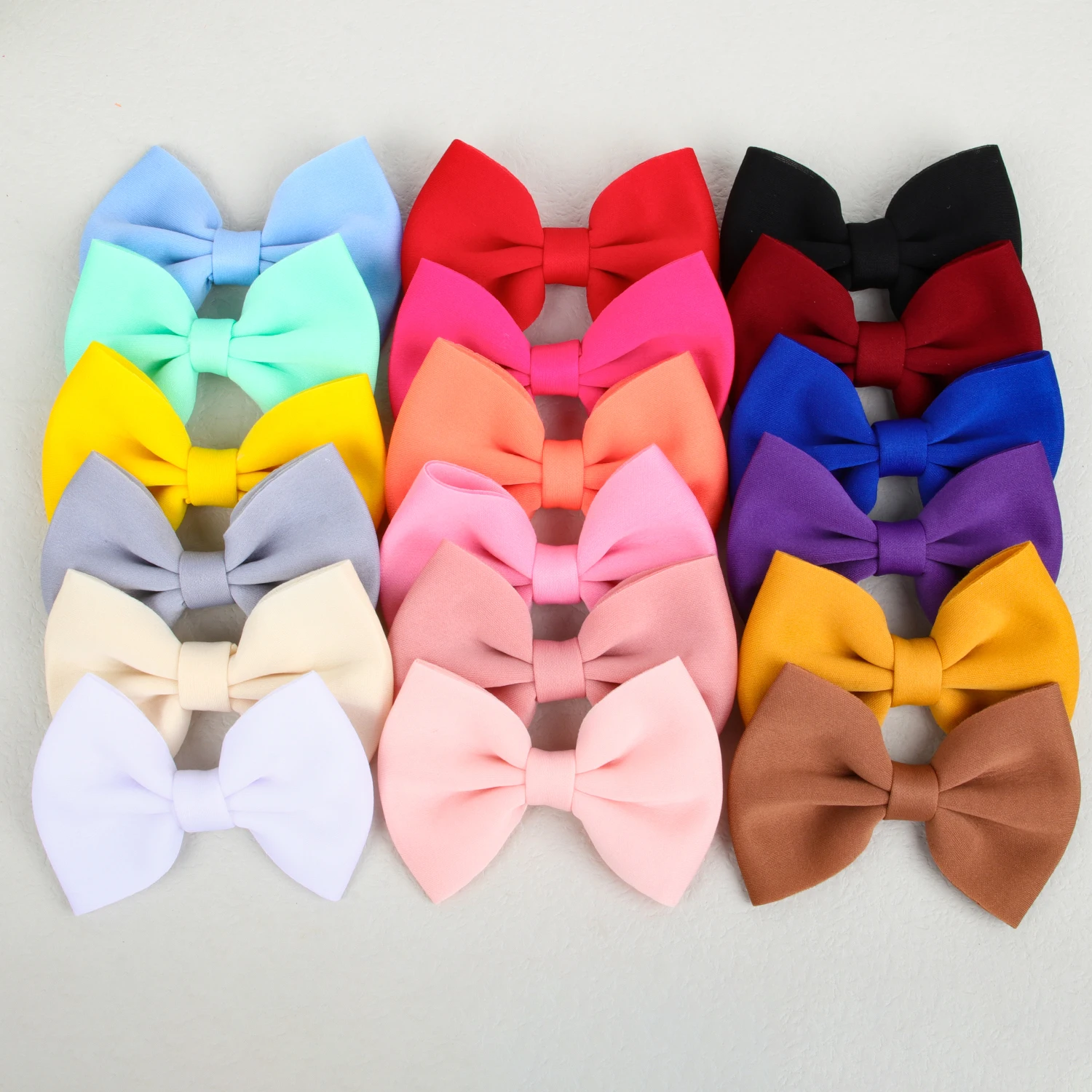 

6/18pcs 4.9in Fabric Bow Alloy Hairpin For Girls Cute Daily Fashion Barrettes For Children Kids Women Party Hair Accessories