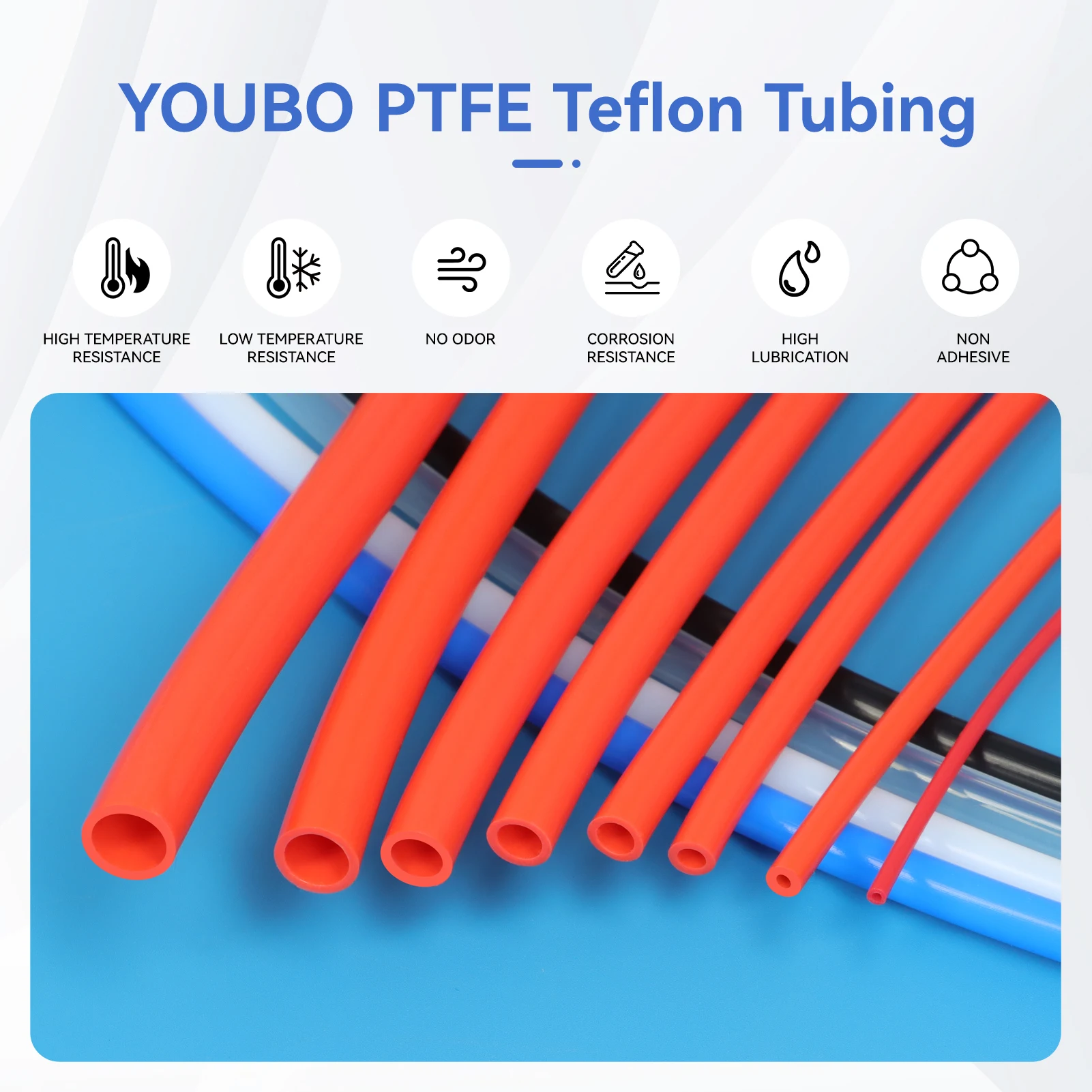 2/5M High Temperature Resistant F46 Hard Pipe ID 1 2 2.5 3 4 5 6 7 8 10mm For 3D Printer Rigid PTFE FEP Tubes 600V 3KV Cable