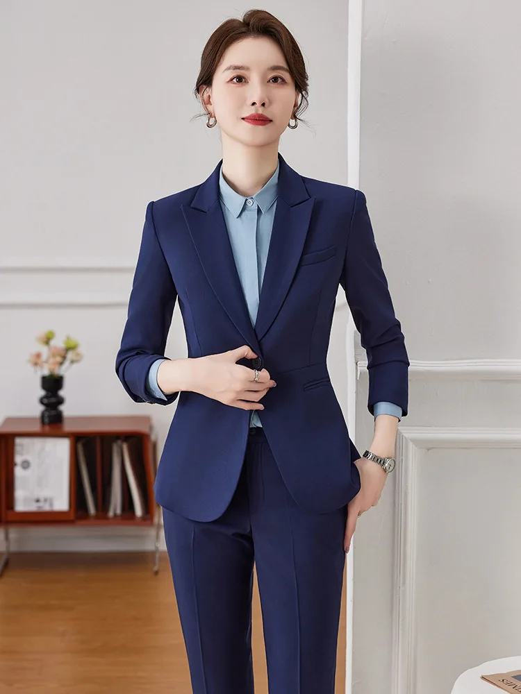 

Gray Suit Jacket Women's High-Grade Work Clothes Formal Wear High-End Business Wear Temperament Goddess Style Workplace Suit