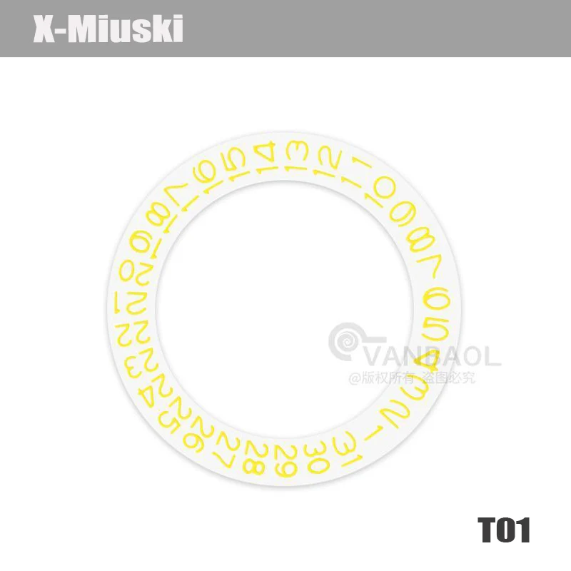 NH35 NH36 ホワイトデイデイト文字盤 NH35 NH36 4R35 4R36 7S 日本製自動巻きムーブメント NH35 デイト文字盤ホイール貼り付けパッチ