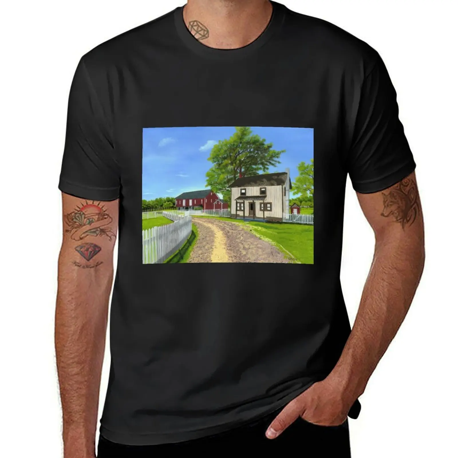 The Henry Spangler Farm at Gettysburg No.1 T-Shirt boys animal print Short sleeve tee mens big and tall t shirts