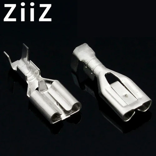 Terminal de crimpado macho y hembra, Conector de pala, 50 piezas, 6,3mm, 6,3