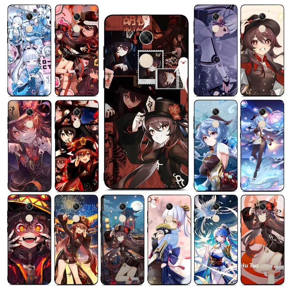 Genshin Impact HuTao Ganyu Ayaka Phone Case For Redmi Note 4 X 5 A 6 7 8 T 9 9S 10 11 11S 11Epro Poco M3 pro