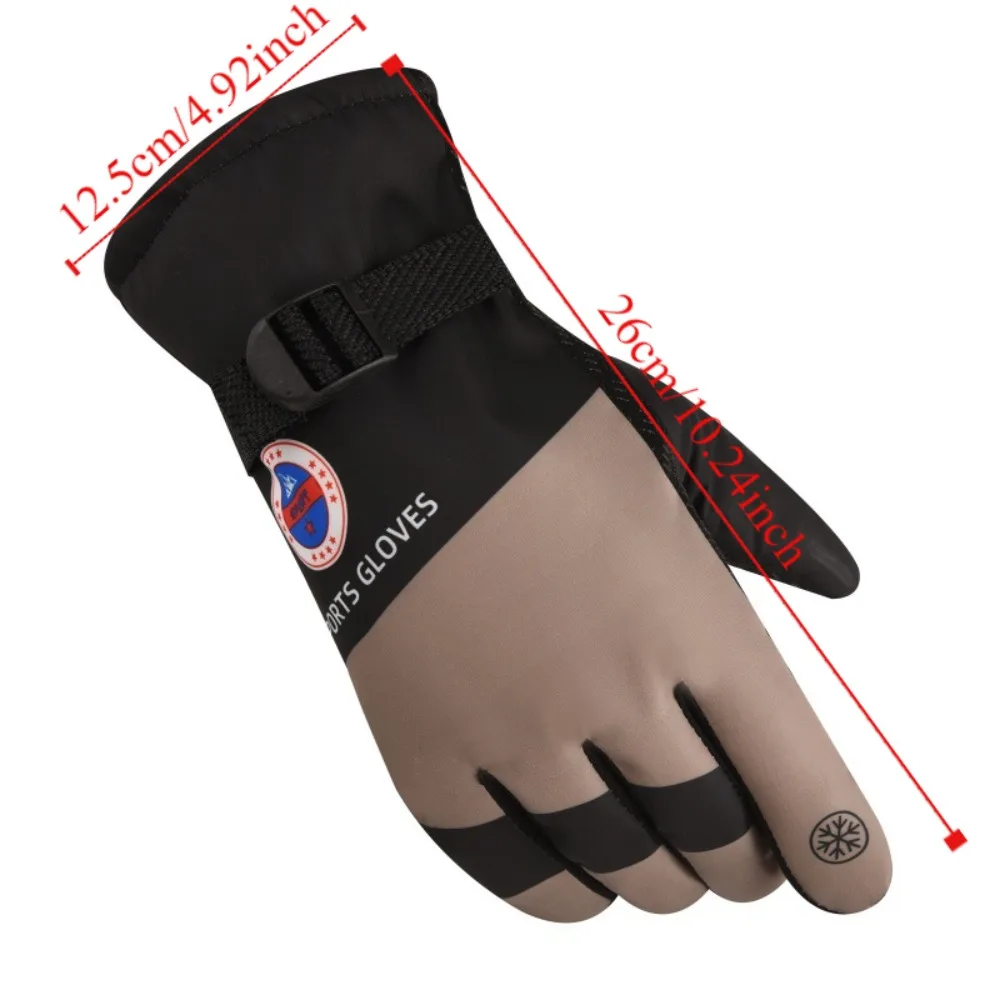 High Quality Polyester Plush Ski Gloves Non-slip Waterproof Riding Gloves Winter Mittens Outdoor
