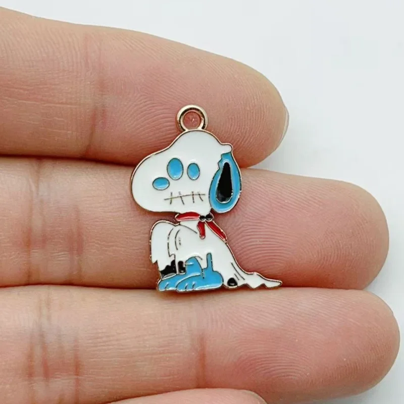 10Pcs Cute Halloween Cartoon Puppy Alloy Enamel Charms Pumpkin  Pendants DIY Jewelry Making Accessories view 5
