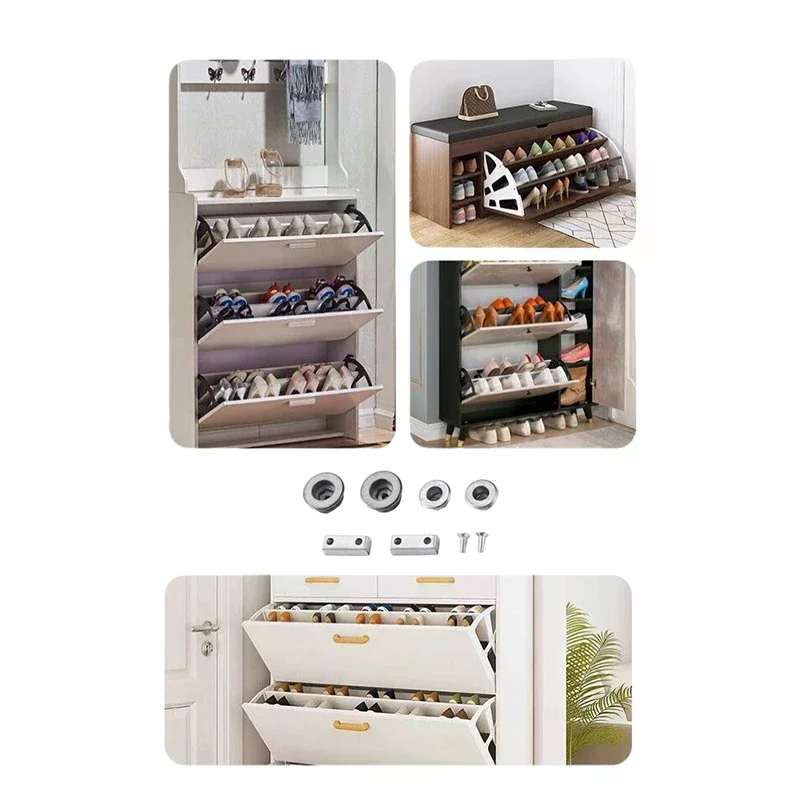 Picture 3: Stylish Shoe Cabinet Connection Accessories; Hardware Flipping Frame with Fixed Screws