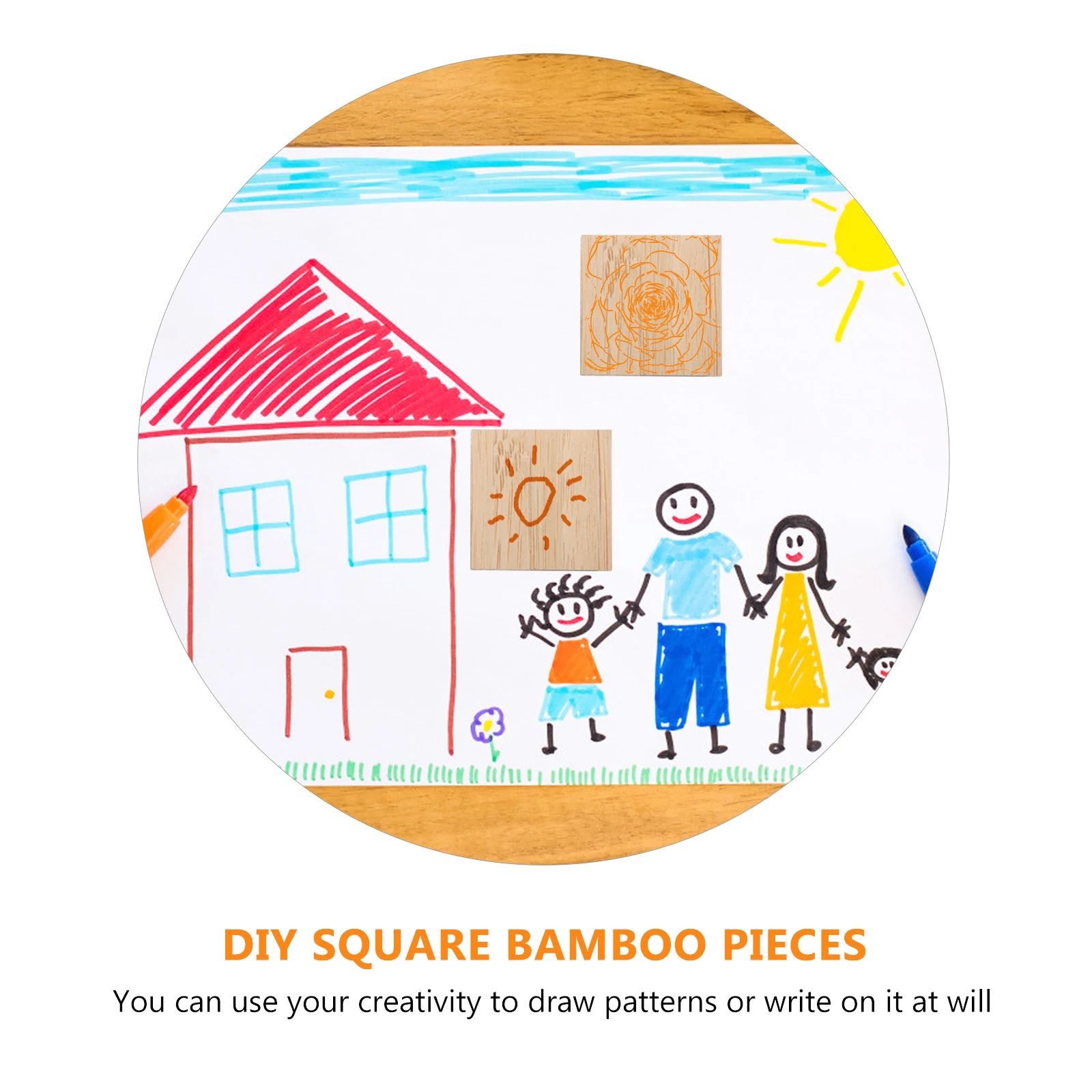 

25pcs Slices Smooth DIY Square Craft Material Kids Decoration Bamboo Pieces Handicraft Gifts Sewing Accessories