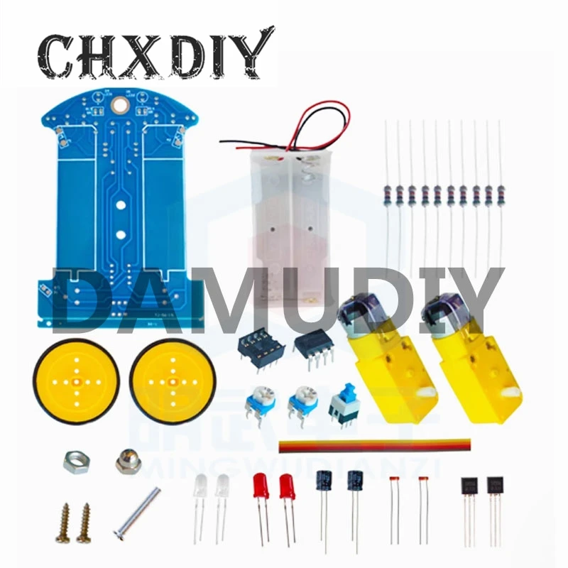 D2-1 DIY Kit Intelligent Tracking Line Smart Car Kit TT Motor Electronic DIY Kit Smart Patrol Automobile Parts DIY Electronic