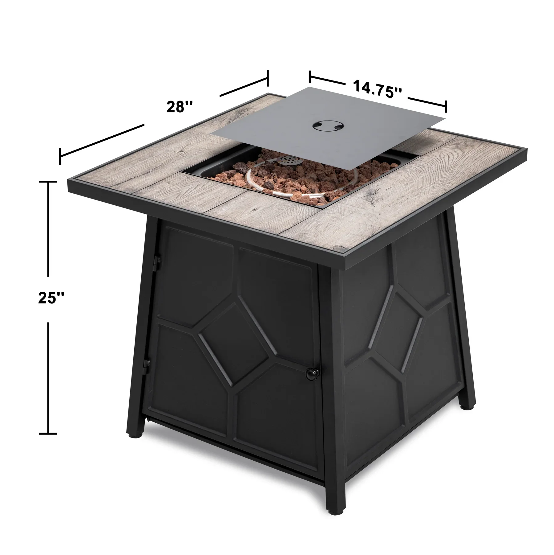 Propane Fire Pit Table with Natural Gas LPG Ceramic Top Iron Materials ETL-Certified for Warmth