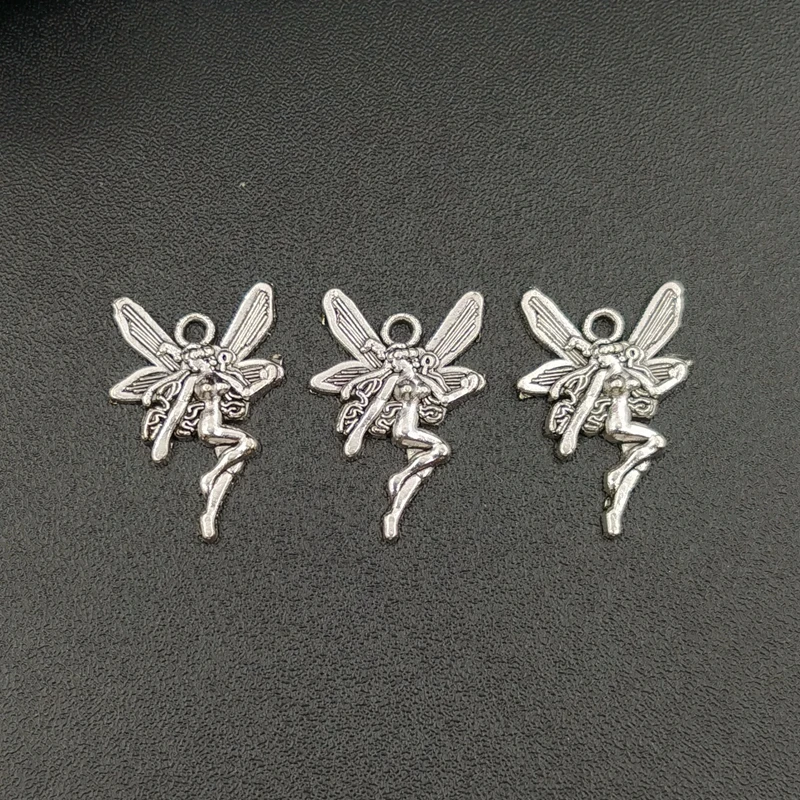 20pcs 15*21mm Charms Butterfly Fairy Angel Handmade Craft Pendant Making DIY Making Findings Handmade Tibetan Jewelry