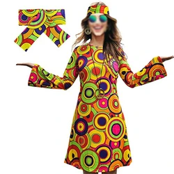 Hippie Fashion Costumes Retro Style Cultural Inheritance party in the 1970s,Christmas Halloween Cosplay Women‘s Dress