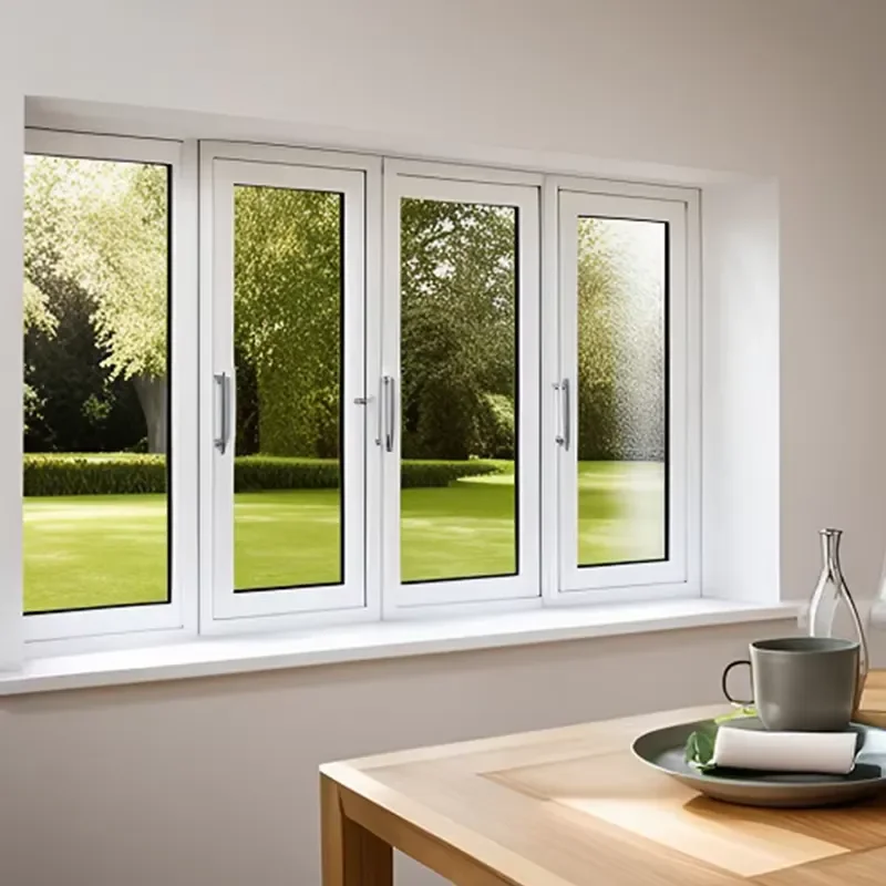 Modern Villa Aluminum Horizontal Swing Casement Windows Windproof Tempered Glass Door and Window