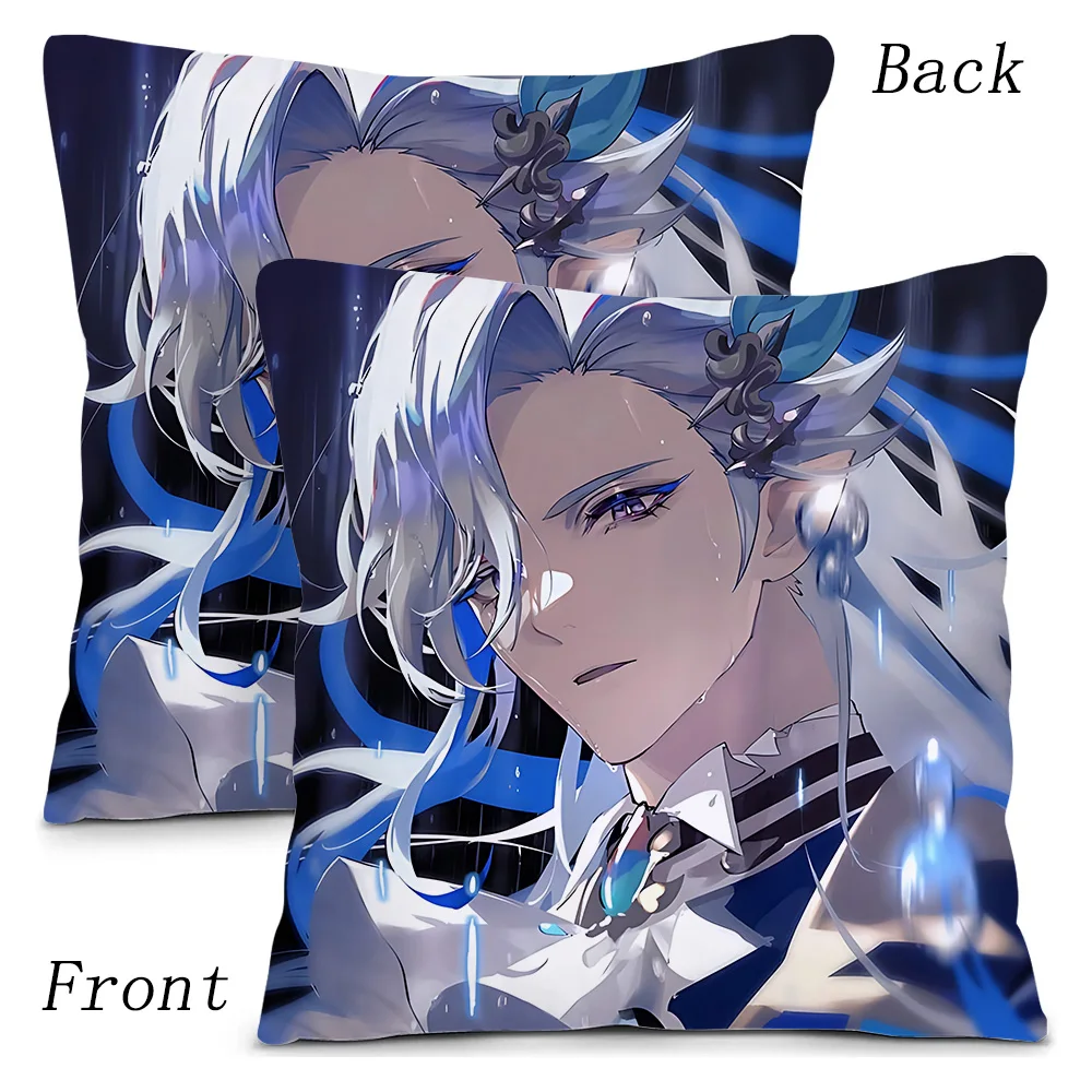 Hot Games Genshin Impact Pillow Covers Cartoon Sofa Decorative Home Double-sided Printing Short Plush Cute Cushion Cover