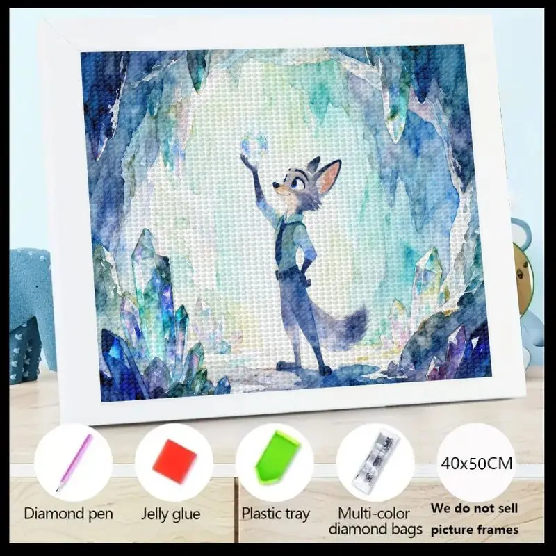 

Here is a Temu-style product title for the diamond painting:1PC 5D DIY Diamond Painting Kit, Zootopia Nick Wilde Magical Crystal